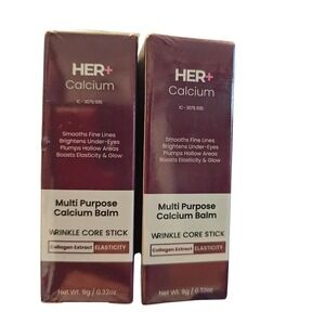 2-pk Her+ Calcium Multi-Purpose Balm Wrinkle Core Stick Under Eye K-Beauty